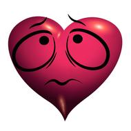 heart pink sad face