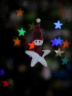 star ornament colored snowman