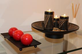 Yoga Candles and red ball