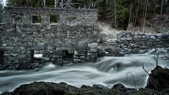 Old Mill Building and river milk