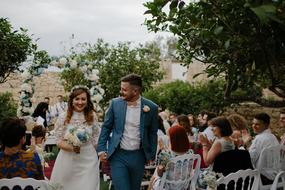 photo of a happy wedding outdoors