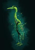 green crane as an abstraction