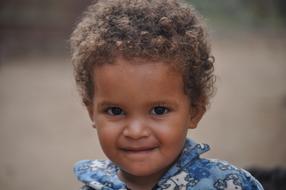 portrait of Curly Haired Child