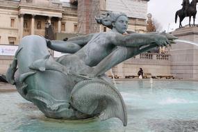 the beautiful sculpture on the fountain