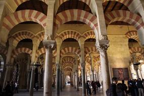 columns in the interior of Cordoba Mosque