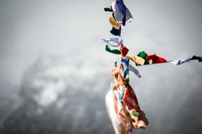 colored rags with mountains