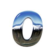 numeral 0 with landscape view