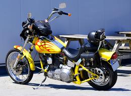 yellow Motorcycle Chopper Chrome