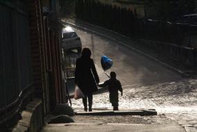 Street Mother Son