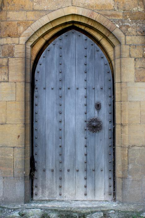 iron door in a stone building