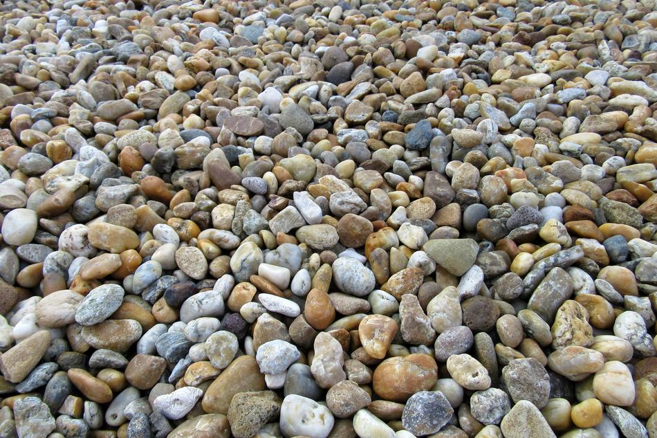 stones are colorful on the beach