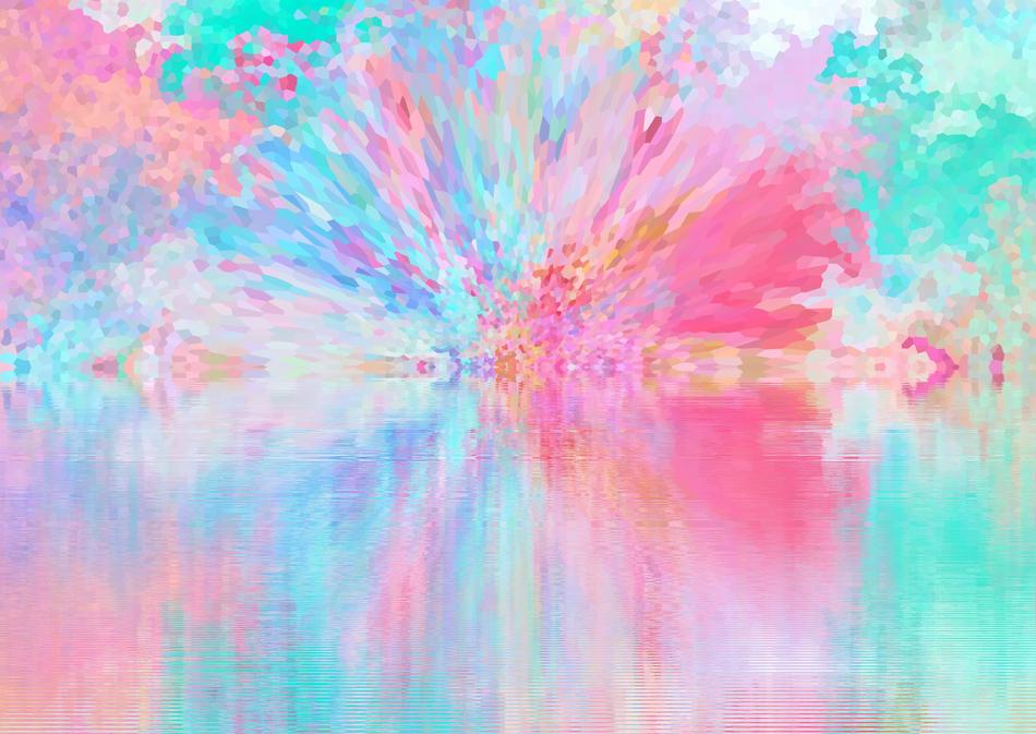 Beautiful and colorful painting with the reflections, clipart