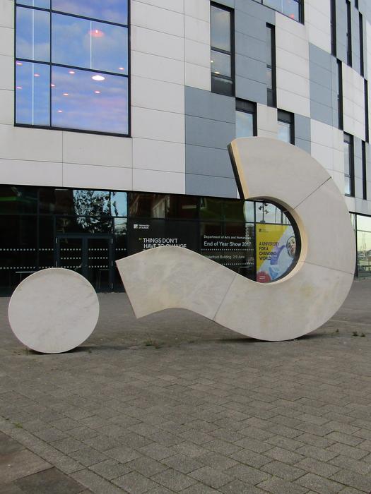 Suffolk Building and question statue