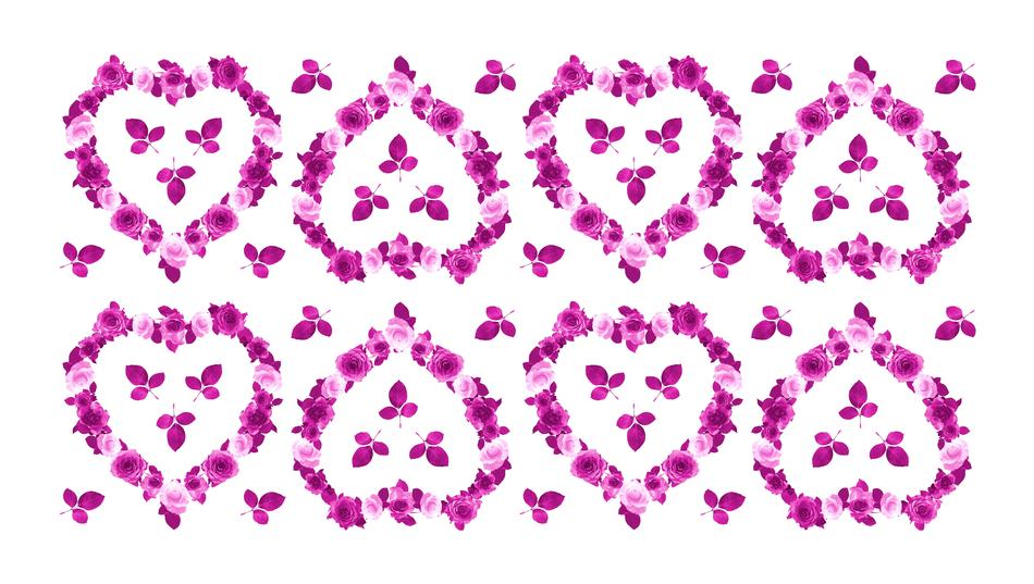 a pattern of pink jewelry