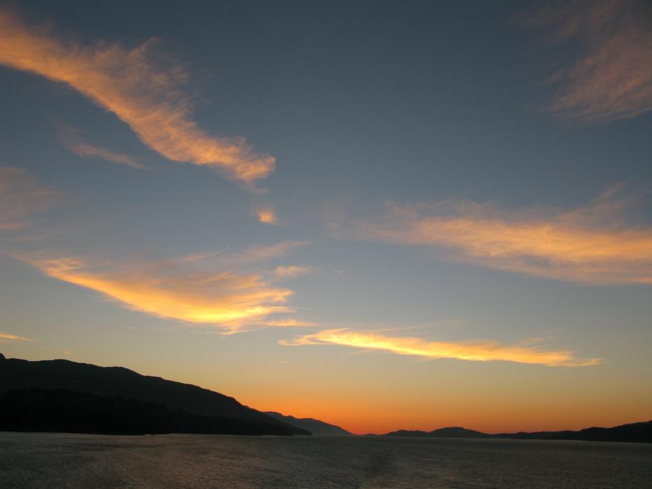 Cruise at Sunset on Alaska
