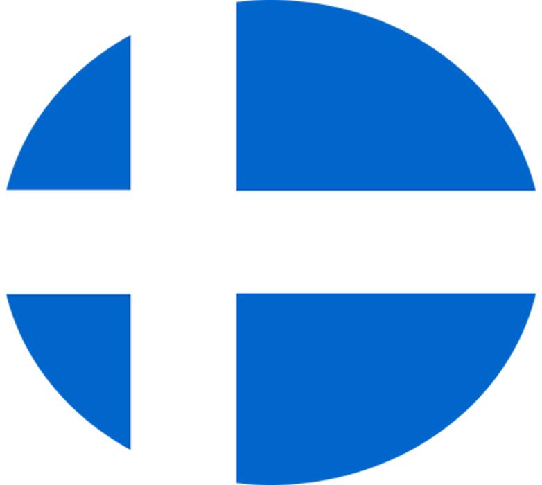 blue white cross flag