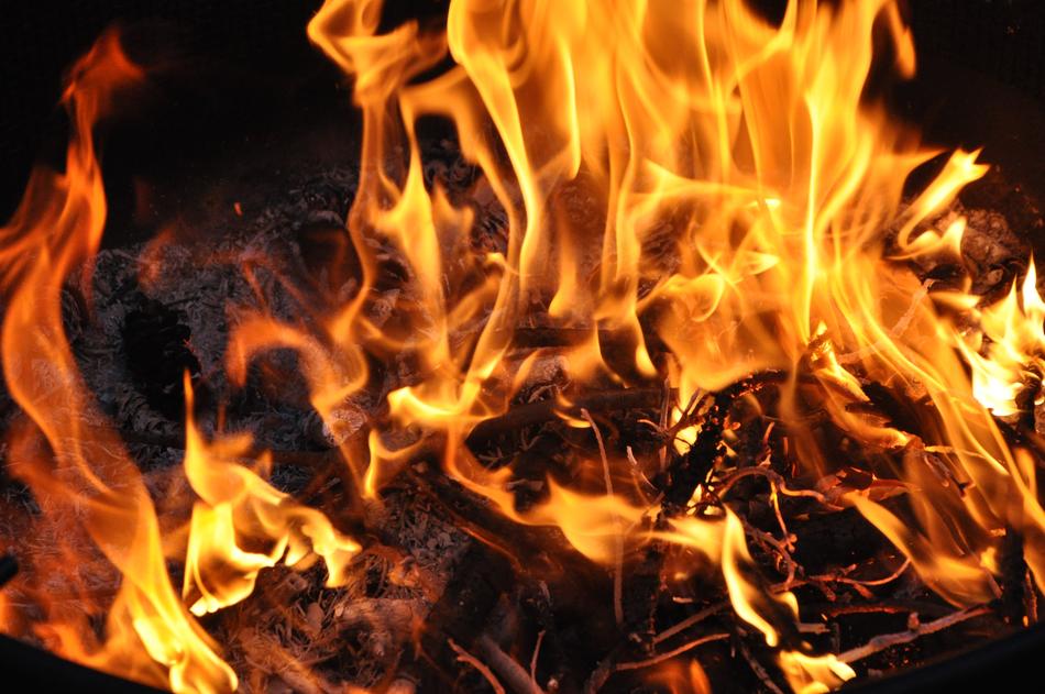 bonfire blazing