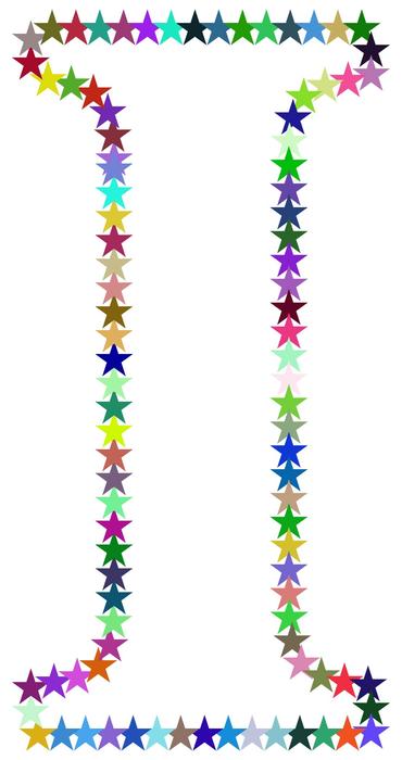 colored letter in the stars