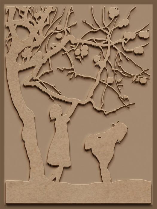 wood sculpt carved nree children