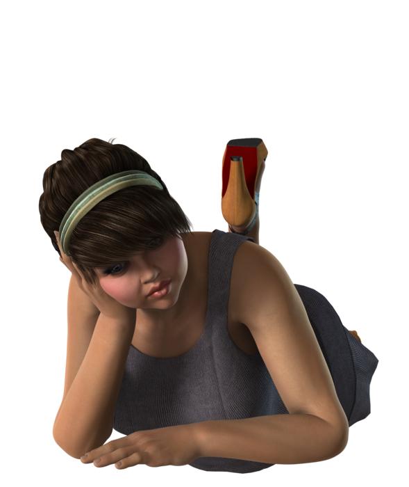 isolated resting girl