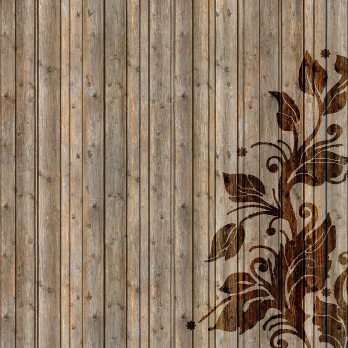 background for scrapbooking, flowers at wood