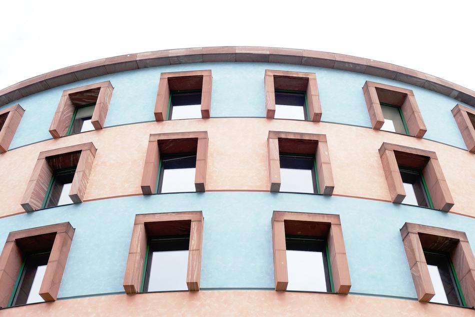 pink and blue Building