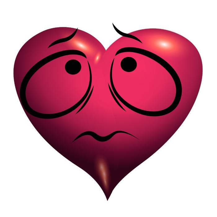 heart pink sad face