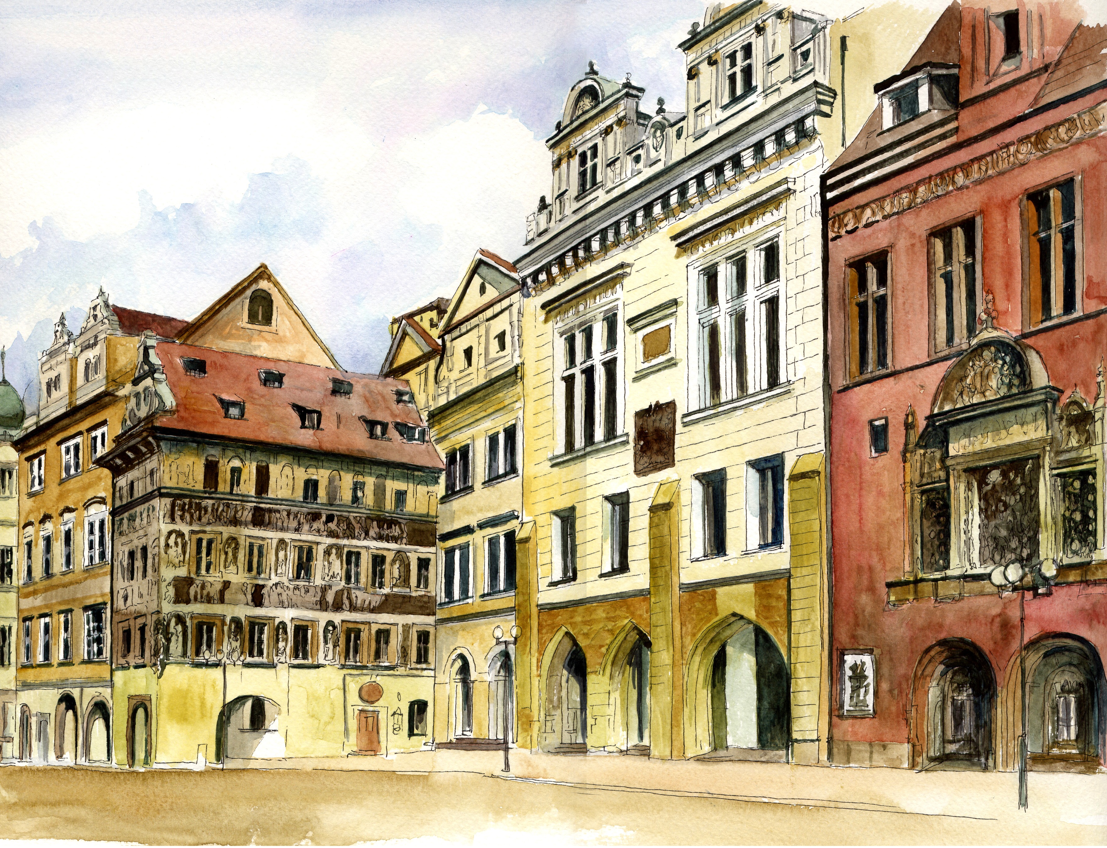 Архитектура средневековый город Прага