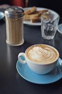 milk coffee on the table