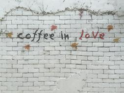 writing on the wall in a cafe