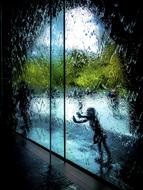 Girl water wall