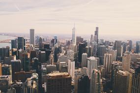 panoramic city view with modern skyscrapers