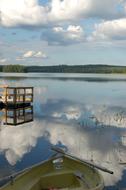 lake with clouds and rest