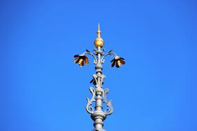 Beautiful decoration on a roof top at blue sky background