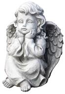 the little angel sits stone