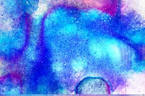 abstract watercolor painting, blue and pink background