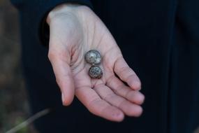 stones in a man's hand