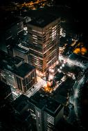 panoramic view of the architecture of a modern city at night