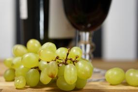 grapes and wine on the table