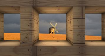 windmill cornfield window