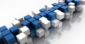 blue cube design modern shape