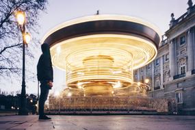Long Exposure Carousel and person