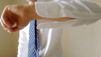Shirt Whit Men and blue tie