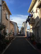 narrow street in a village in france
