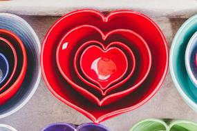 red heart dinnerware