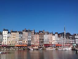 Honfleur city and river France