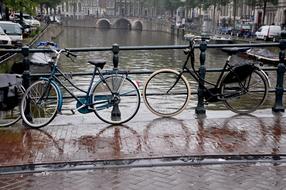 bicycles in the water view