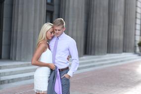 couple in love in white