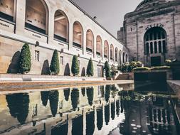 Architecture Building and pond