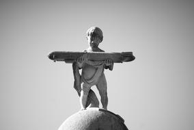 Black And White Child Figure stone